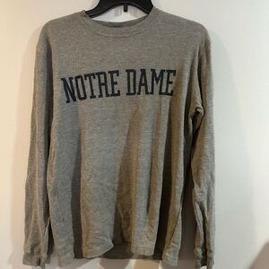Champs Notre Dame Gray Long Sleeve Shirt size small Y2K